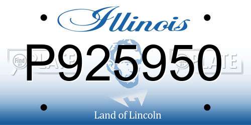 P925950 Illinois License Plate