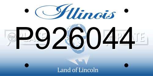 P926044 Illinois License Plate