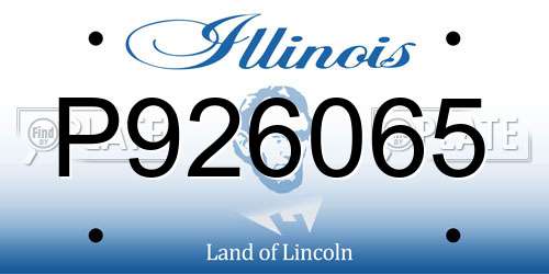 P926065 Illinois License Plate
