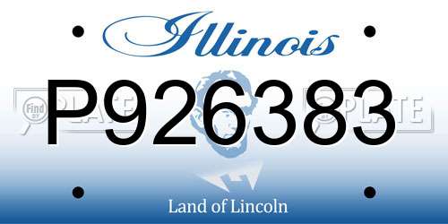 P926383 Illinois License Plate