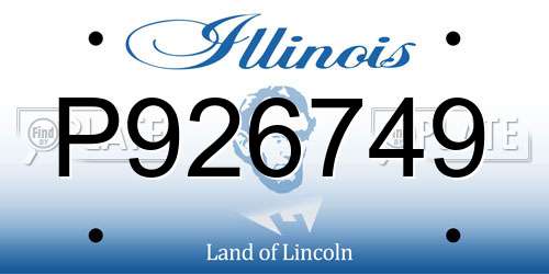 P926749 Illinois License Plate