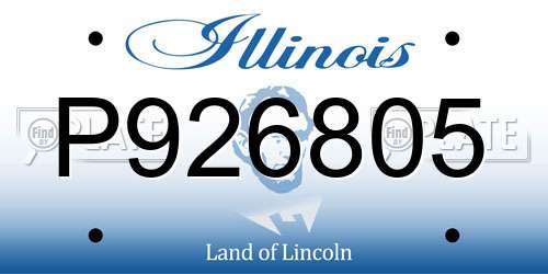 P926805 Illinois License Plate