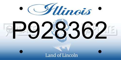 P928362 Illinois License Plate