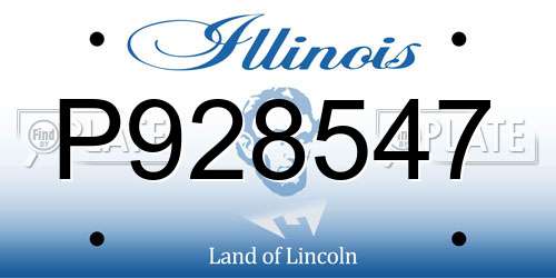 P928547 Illinois License Plate
