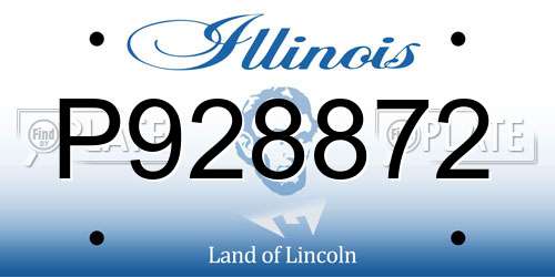 P928872 Illinois License Plate