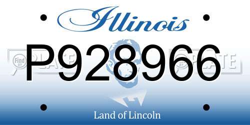 P928966 Illinois License Plate