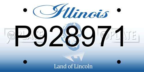 P928971 Illinois License Plate