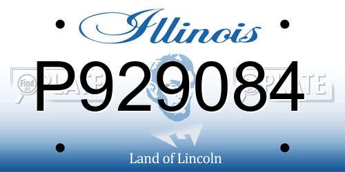 P929084 Illinois License Plate
