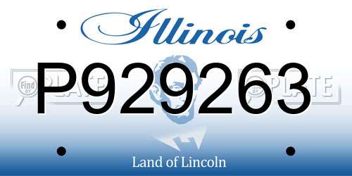 P929263 Illinois License Plate