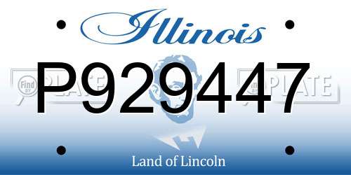 P929447 Illinois License Plate