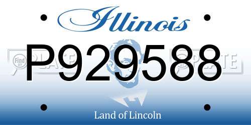 P929588 Illinois License Plate