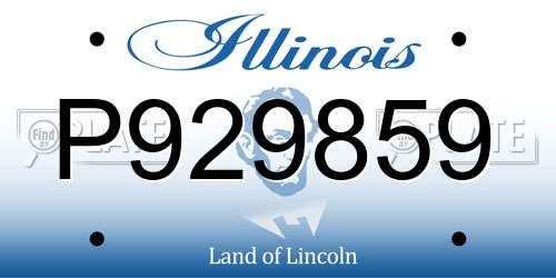 P929859 Illinois License Plate