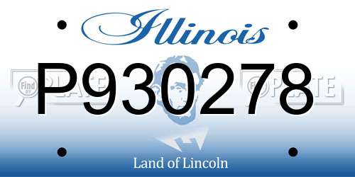 P930278 Illinois License Plate