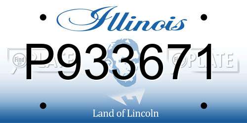 P933671 Illinois License Plate