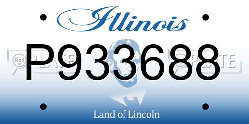 P933688 Illinois License Plate