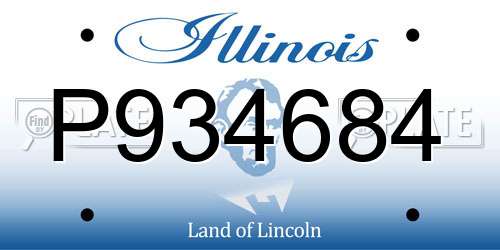 P934684 Illinois License Plate