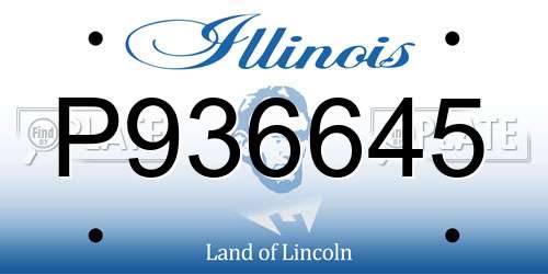 P936645 Illinois License Plate