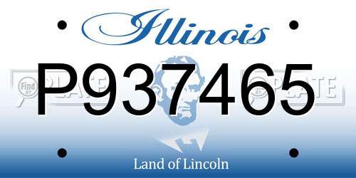 P937465 Illinois License Plate