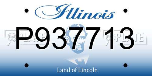 P937713 Illinois License Plate