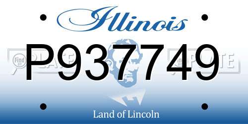 P937749 Illinois License Plate