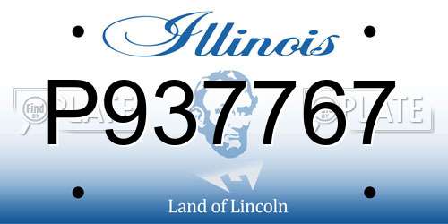 P937767 Illinois License Plate