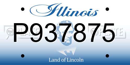 P937875 Illinois License Plate