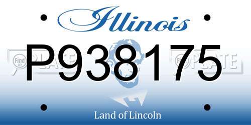 P938175 Illinois License Plate