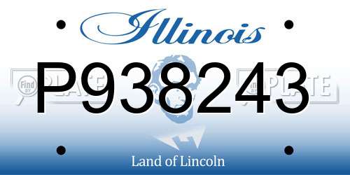 P938243 Illinois License Plate