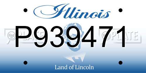 P939471 Illinois License Plate