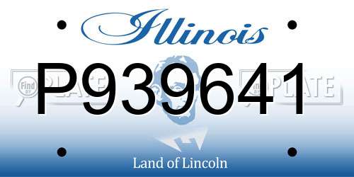 P939641 Illinois License Plate
