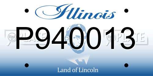 P940013 Illinois License Plate