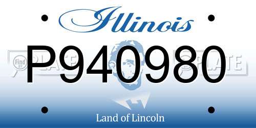 P940980 Illinois License Plate