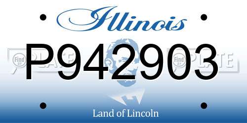 P942903 Illinois License Plate