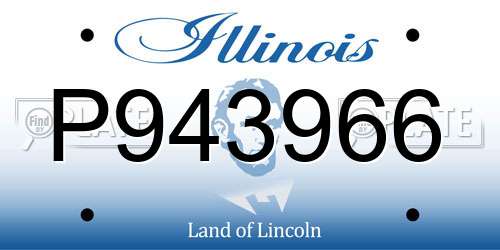 P943966 Illinois License Plate