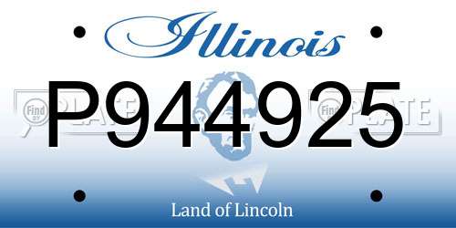 P944925 Illinois License Plate