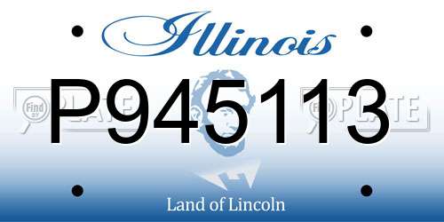 P945113 Illinois License Plate