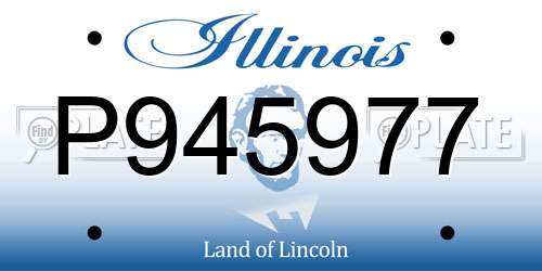 P945977 Illinois License Plate