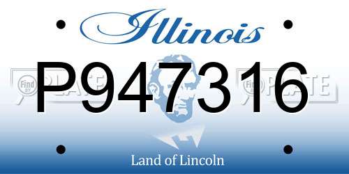 P947316 Illinois License Plate