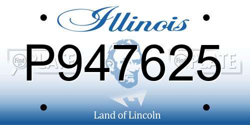 P947625 Illinois License Plate
