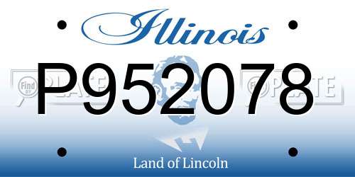 P952078 Illinois License Plate