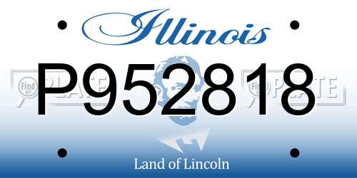 P952818 Illinois License Plate