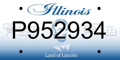 P952934 Illinois License Plate