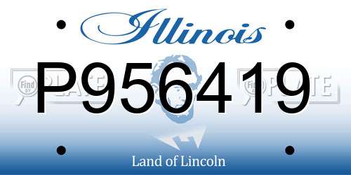P956419 Illinois License Plate