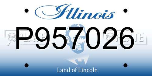 P957026 Illinois License Plate