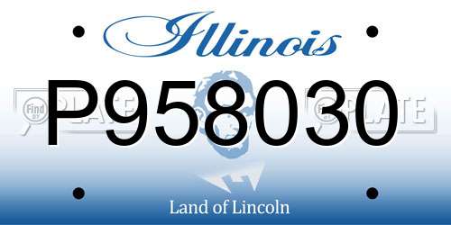 P958030 Illinois License Plate
