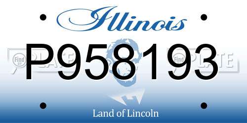 P958193 Illinois License Plate