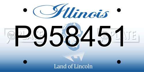 P958451 Illinois License Plate