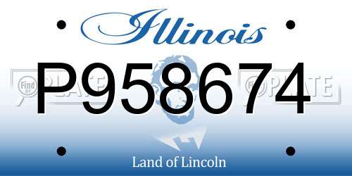 P958674 Illinois License Plate