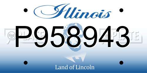 P958943 Illinois License Plate