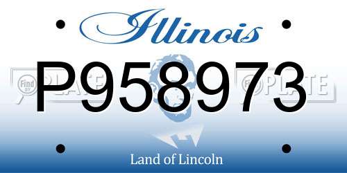 P958973 Illinois License Plate